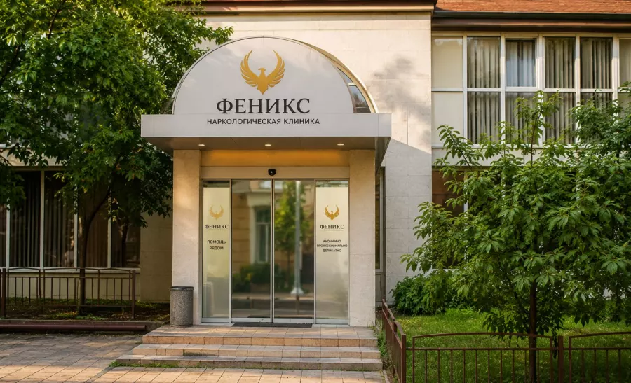 Вход в наркологическую клинику «Феникс» в Качканаре